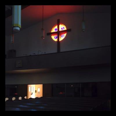 Choir loft & stained glass