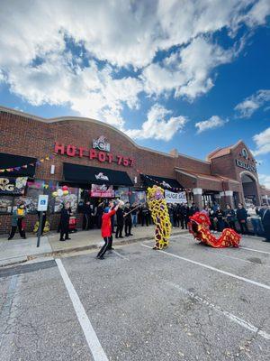 Grand opening day - traditional lion dance.