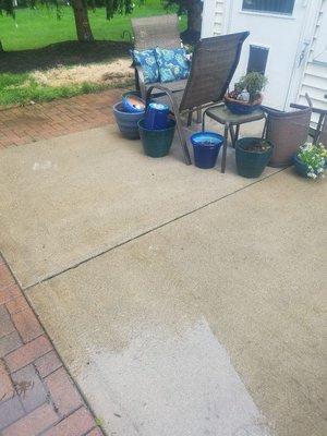 This is one back patios that we power wash