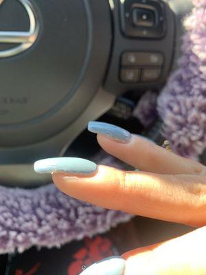 4 DAYS old nexgen nails with gel coat since they decided to do that when their blue nexgen color had white spots