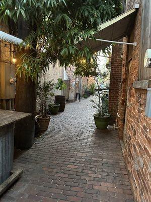 Alley next to bar