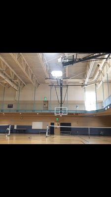 This is the gym, with the pickle ball nets