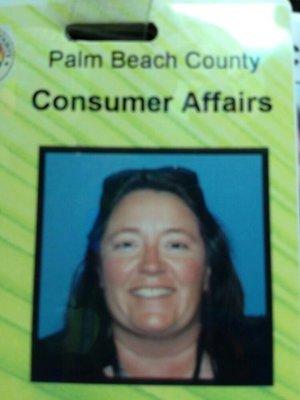 Licenced public hire driver by Palm Beach County Department of Consumer Affairs