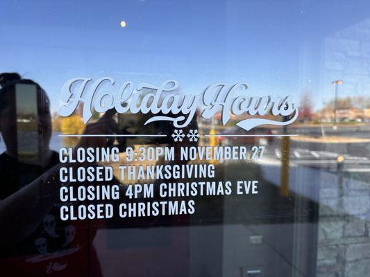 Holiday Hours 2024