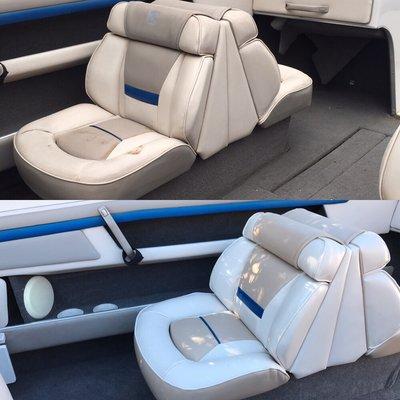 Before and after boat seats and carpet