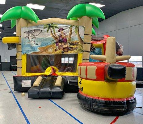 Pirate ship bouncy house combo