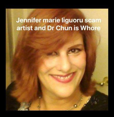 Jennifer marie Liguori and shes a  scamming con artist thief who lures people to dirty surgery centers and they bait and switch you.