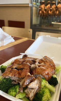 Duck with broccoli