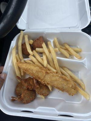 This is the fish and shrimp $5.99 combo.