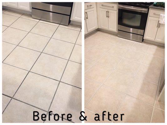 Grout cleaning & Color Sealing