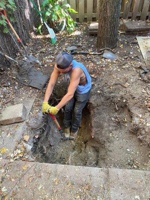 Danny digging hard.