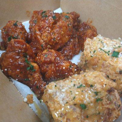 6 pc Blazn' BBQ wings w/deep fried corn