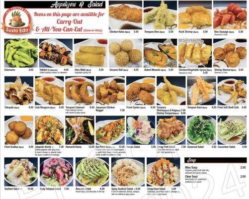 ALL YOU CAN EAT MENU 1/2