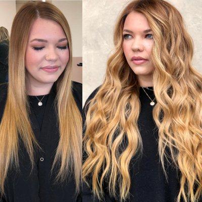 Before/After  Hand-tied extension