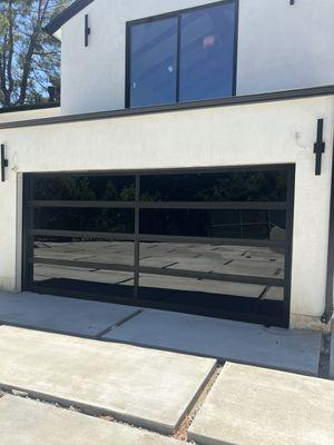 Custom Glass door with Black Laminate - 2x4 design.