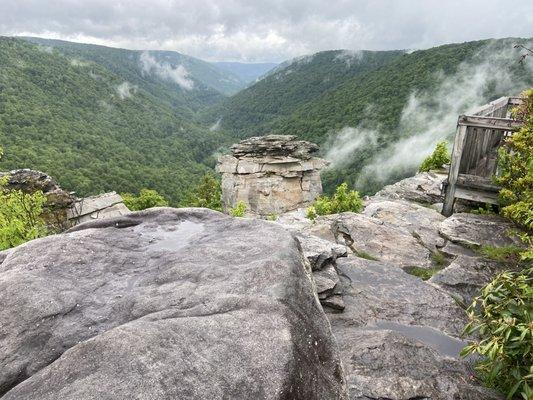 Lindy point overlook from on top of the rocks