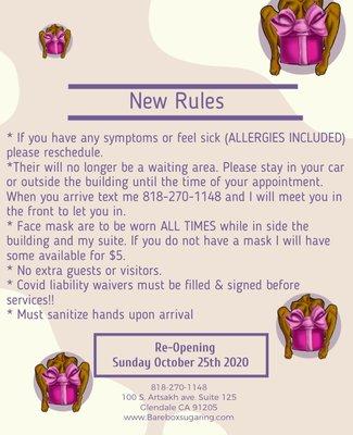 NEW RULES AS WE GET READY TO REOPEN