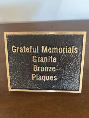 Cast bronze plaques are available in any size.