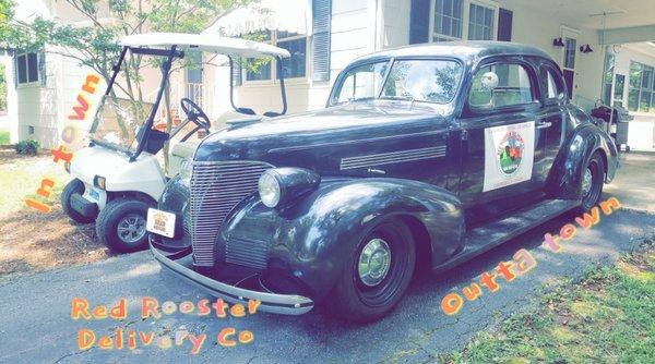 39' Chevrolet and my golf cart for close Landrum deliveries.