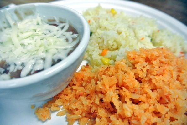 Side of beans and rice (Mexican and Salvadorean style)