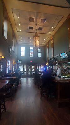 View of full bar area and dining