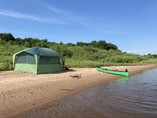 Canoe matches the tent!