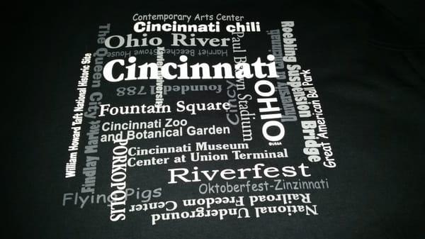 Cincinnati landmarks shirt