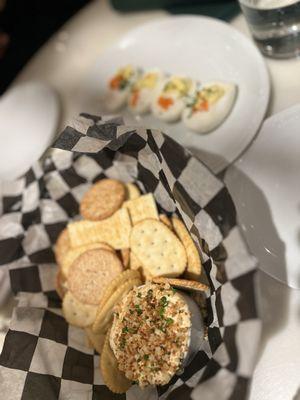 Blue crab dip & deviled eggs