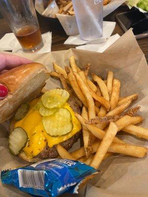 Kid Cheeseburger - plain w pickles (my daughter just likes pickles lol)