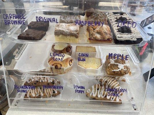 Baked goods selection