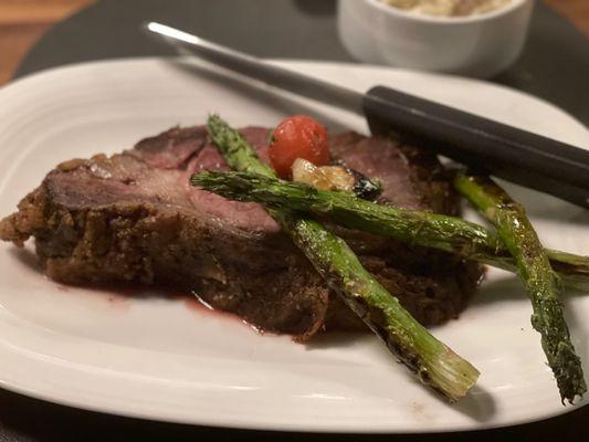 16 oz Prime Rib w/Asparagus