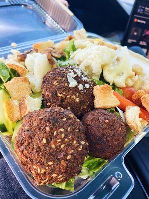 Build your own salad! Falafel salad with fresh veggies