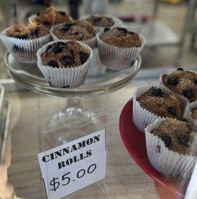 Blueberry muffins and cinnamon rolls