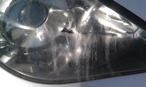 Headlight damage inflicted