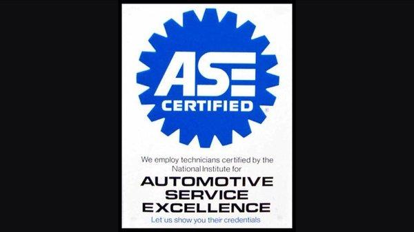 ASE certified technicians