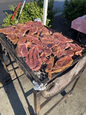 Grilling fresh steak