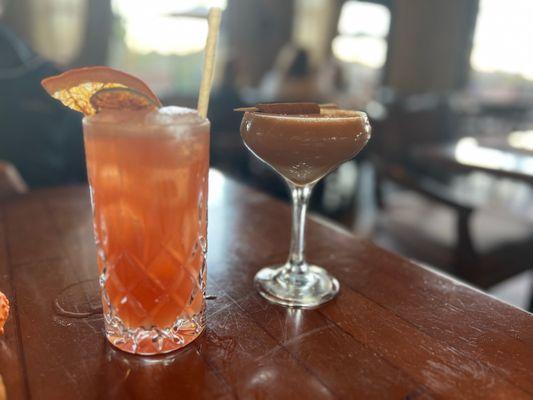 Mocktails. Cinnamon chai martini and Hibiscus-Rita