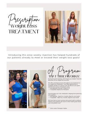 Prescription weight loss with Semaglutide (Ozempic) or Tirzepatide (Mounjaro) available with in person visit or virtual consultation