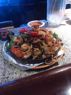 Seafood fajitas