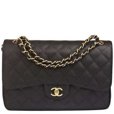 Chanel 2.55 Black Caviar Jumbo Bag