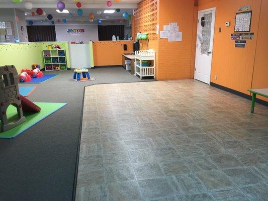 View from the playground door in the toddler room.