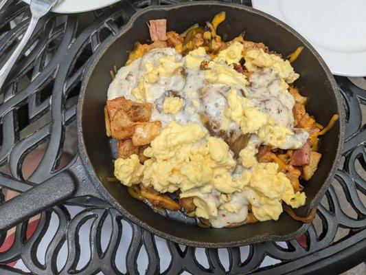 Breakfast Skillet - Gravy, eggs, potatoes, delicious