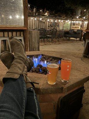 Silo sitting area with fire pit