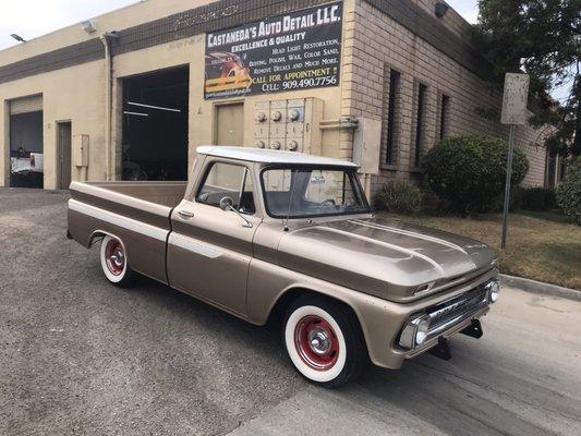 1960s Chevy C10 After wet sand and buffing  and high gloss shine