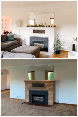 Give your fireplace a face-lift with new paint! This living room received an incredible transformation!