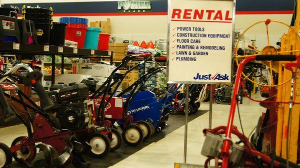 Wide variety of rental products.  Bobcat, trailers, trencher, backhoe, and much more.