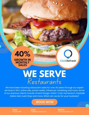 This is a flyer for our restaurant marketing services