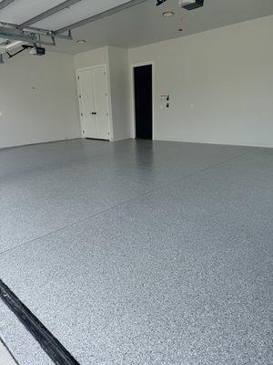 Polyaspartic flake garage floor coating