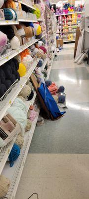 Every aisle had something on the floor