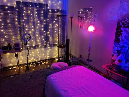 Enjoy your massage with ultimate welcoming comfort. Infrared Heat is available as $25 Add-on. Black-Light sessions available after 6pm.